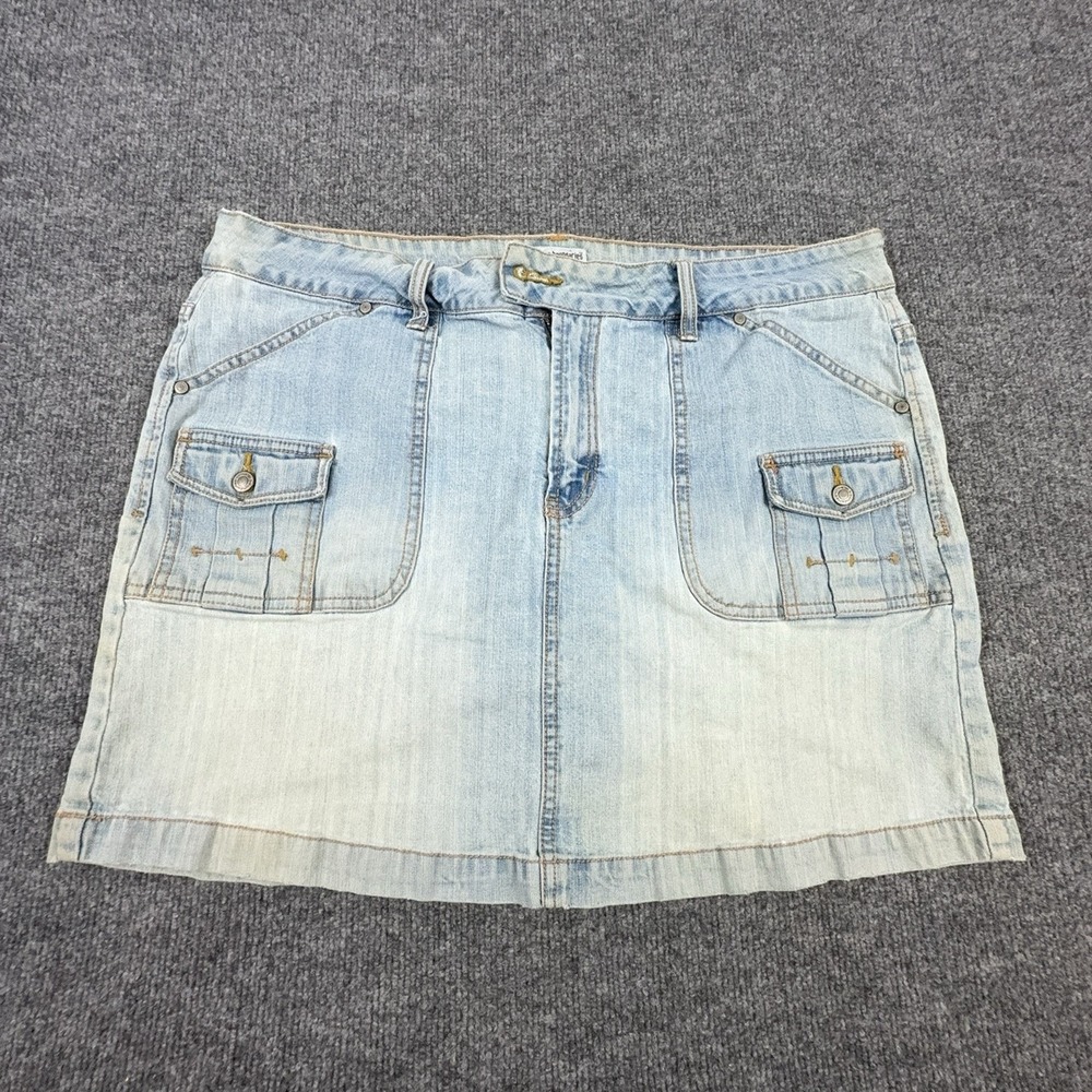 No Boundaries Skirt Juniors 19 Blue Denim Mini Straight Stretch Pockets 2556833X
